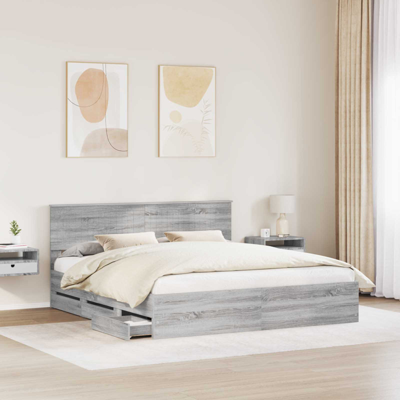 Bed Frame, Super King (6'), Grey Sonoma