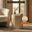 Table d'appoint Zenvio Modern Sculptural Fiberstone avec base festonnée-1324247331