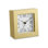 Square Desk Alarm Clock in Brass with Glow-in-the-Dark Hands