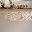Console 43,31 po, style champêtre, bois sculpté blanc antique