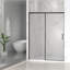 Porte de douche coulissante semi-sans cadre l 56 à 60 po x H 74 po, verre trempé clair de 1/4 po (6 mm), fini noir mat, largeur réglable - aucune découpe requise