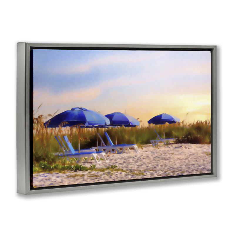  Toile flottante encadrée «Summer Holiday Sunrise» par Graffi *ee Studios, H 17 po x l 25 po, Cadre flottant gris lustré