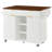 52" Fluted Kitchen Island With Drop Leaf