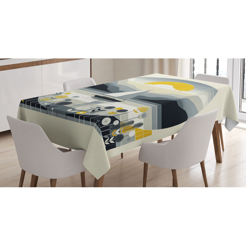 Laterica Rectangle No Pattern Microfiber Tablecloth, 70" Rectangle