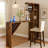 Bar Height Table, Glass Racks W Bottle Holders, 73 Inch Classic Brown
