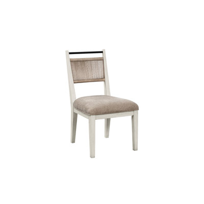 Fauteuil à dossier vanille / corde, bois massif, revêtement en tissu, 24,66 po L, siège de 29,04 lb et base en bois de vanille, revêtement, beige