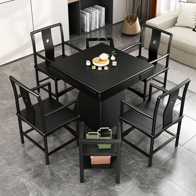 Black Square Solid Wood Poker Table