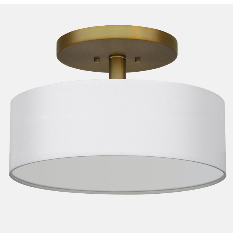 Plafonnier cylindrique semi-encastré à 3 lumières de 16 po, Or naturel