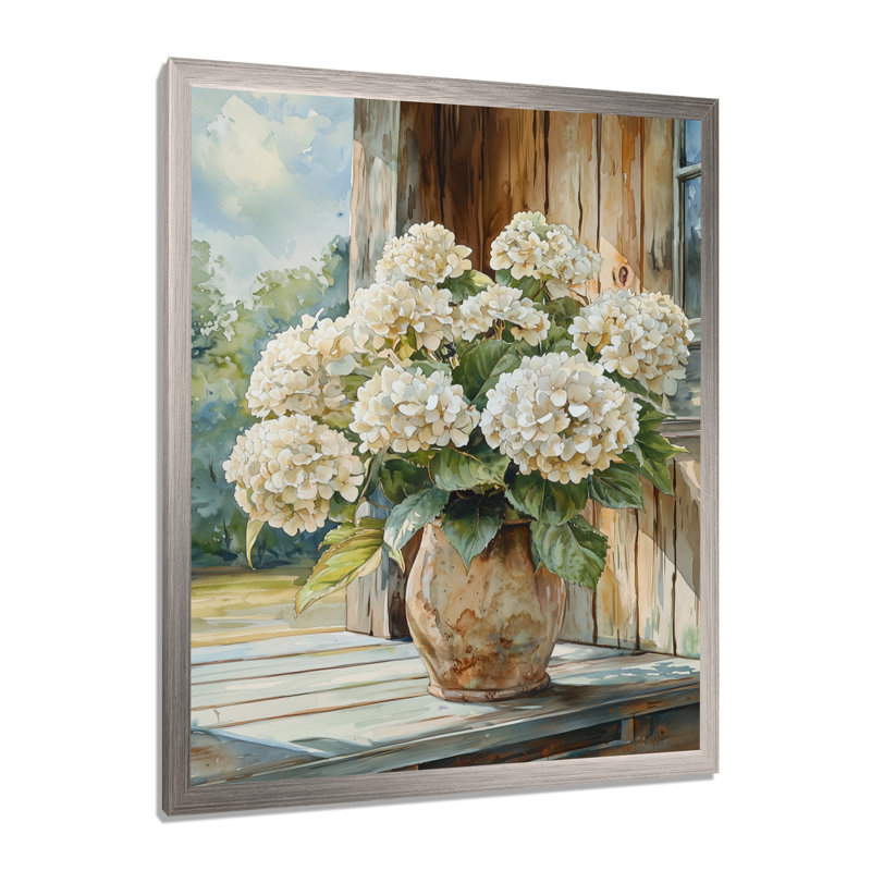 Barraclough - décoration murale florale, H 44 po x l 34 po, Reproduction encadrée d'une seule photo, Argent argent