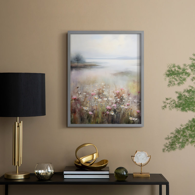 Reproduction florale vintage encadrée CCxxx - bois massif, Grey, H 11 po x l 9 po