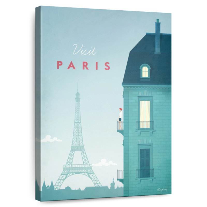 Affiche de voyage rétro Aime Paris, H 24 po x l 16 po