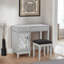 Ensemble coiffeuse contemporain avec miroir et tabouret rembourré assorti Depuy