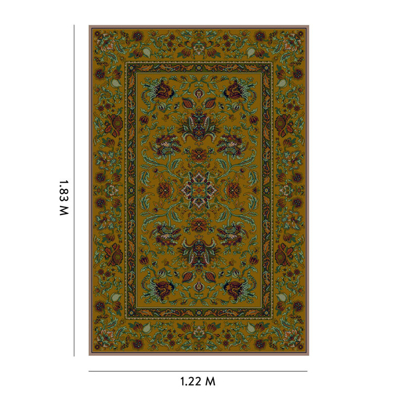 Artemis Oriental Area Rug in Gold/Green/Brown