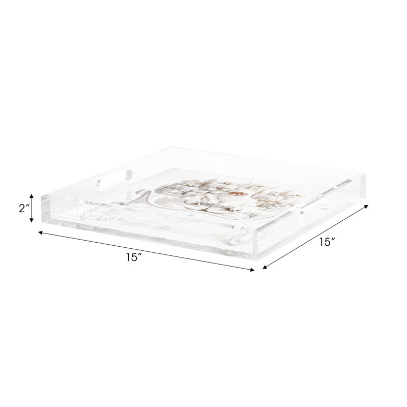 Acrylic Decorative Tray, 15"W x 15"D