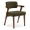 Weybridge - Chaise de salle à manger moderne en tissu vert et noyer de style Mid-Century