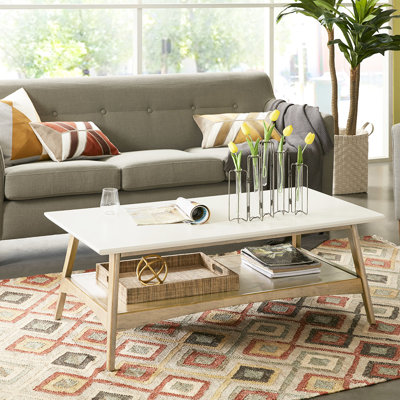 Table basse Marvelous - Structure, plateau et tablette en bois massif avec une magnifique fonctionnalité dans un design magnifique