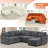 116" 7-Seats Modern Modular Sleeper Sofa With Adjustable Backrest, Chenille U-Shape Sectional Couch With Usb Charging & Pull Out Bed, Convertible Corner Sofa With Cup Holders & Ottoman For Living Room, Office-1558694329
