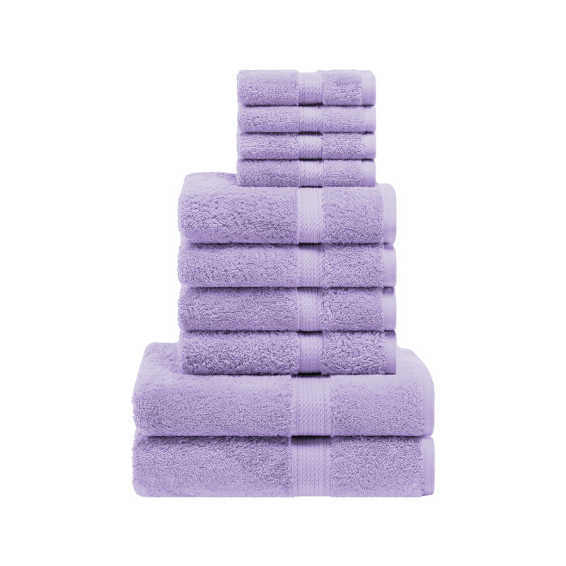 Scotia Egyptian Cotton Bath Towel Set, Purple, 10Pc Towel Set (2Bath, 4Hand, 4Face)