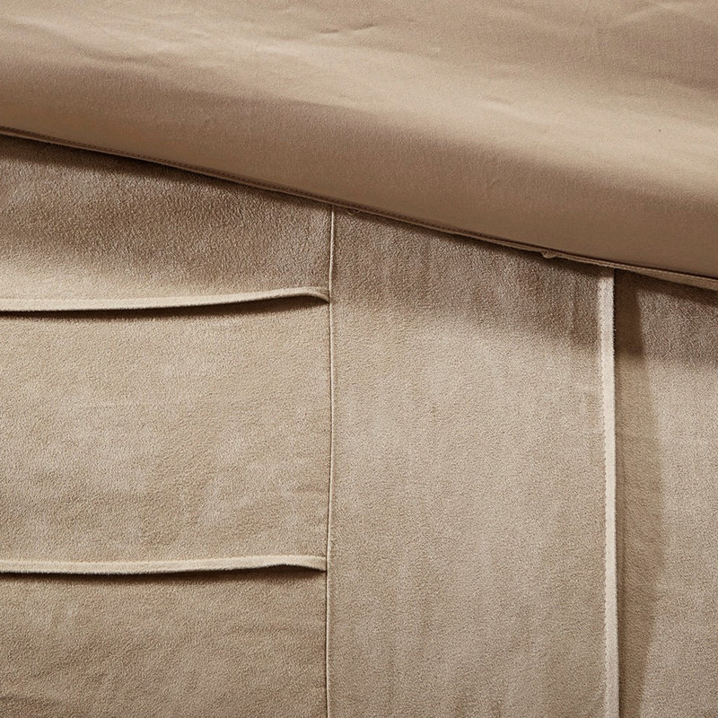 Faux Suede Comforter Beige Full - 100% Comfort Bedding Warm And Inviting, Full Comforter + 6 of Additional Pieces Included
