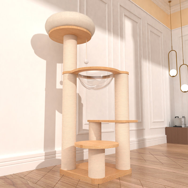 4-Tiers Cat Tree with Cat Condons,Perch,Scratching Posts