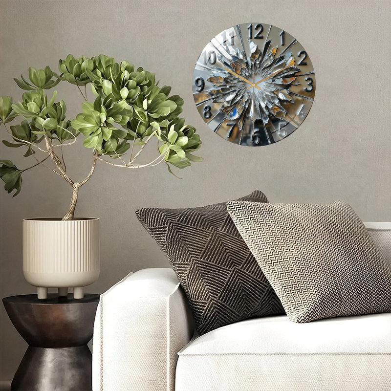 Horloge murale miroitante en miroir
