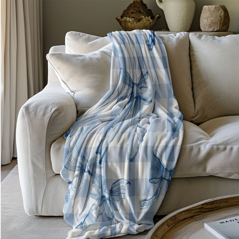 Blue Tie - 1 Piece Premium Blanket, Twin