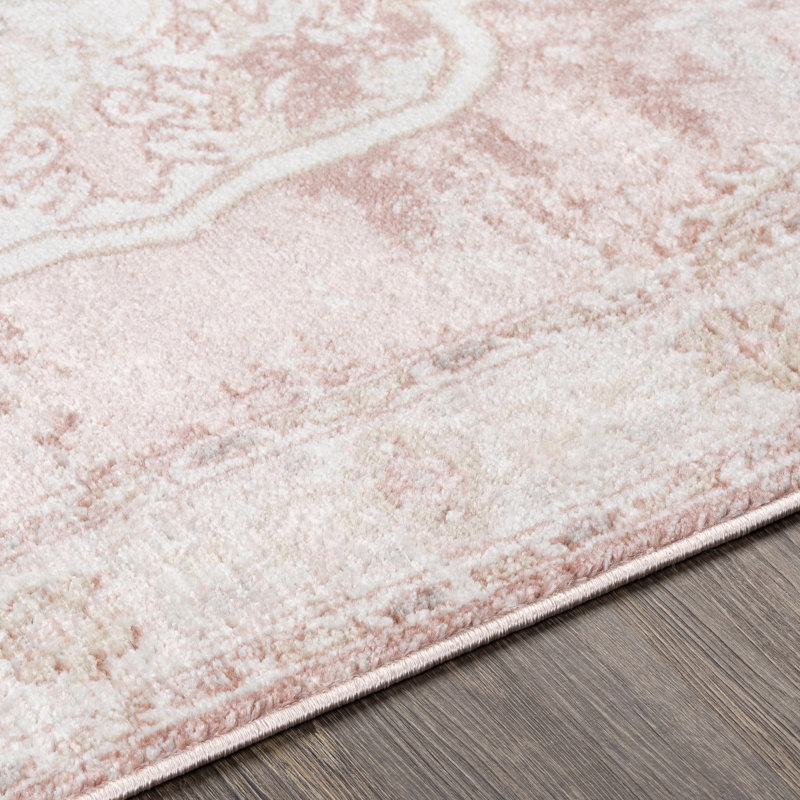 Tapis oriental rose / crème Brick, Rectangle 7 pi 9 po x 9 pi 6 po