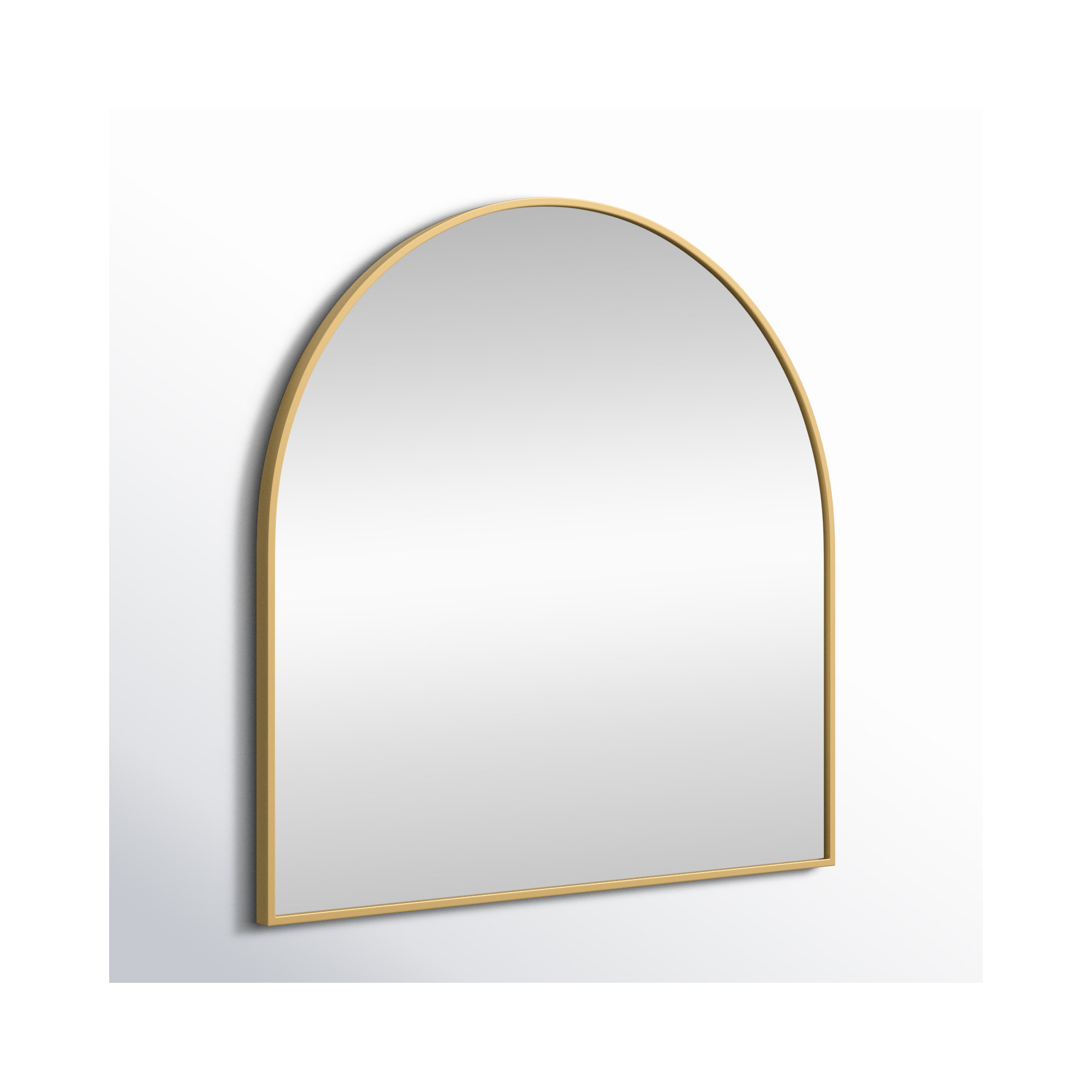Sabine Metal Arch Wall Mirror, 30" x 30", Brass