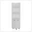 Malibu Freestanding Linen Cabinet, 2-Doors, Open Shelves -White-422351296