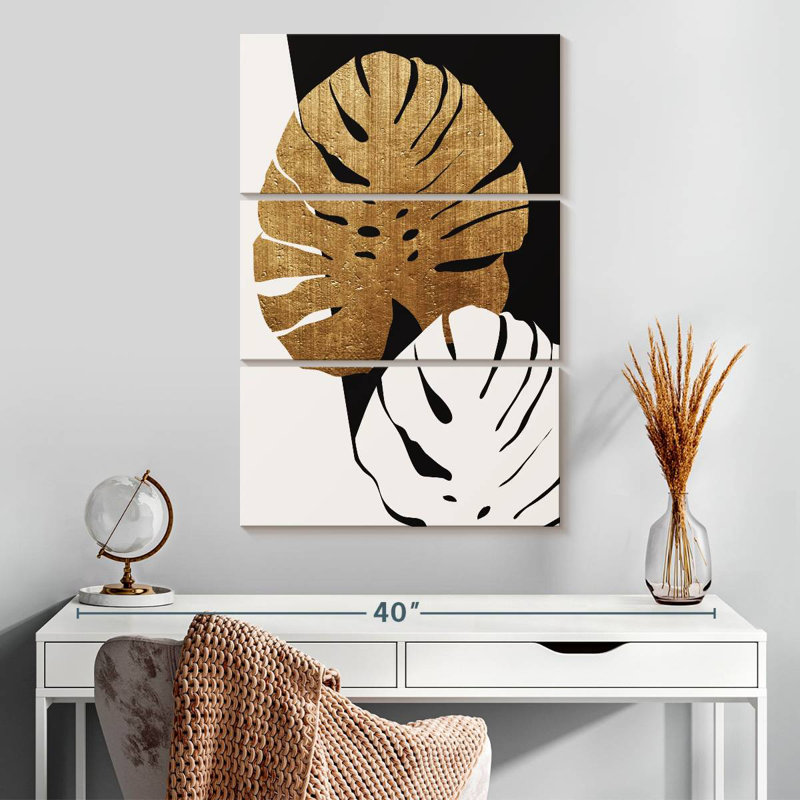 Harnek Monstera Leafs doré, H 32 po x l 20 po