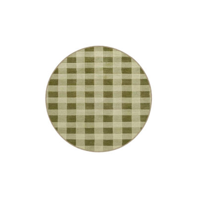 Modern Checkered Green Tone Decorative Rug