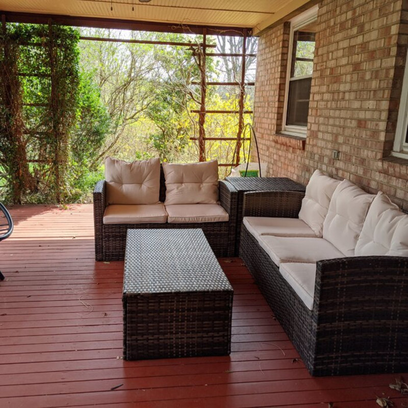 Adanely 5 - Person Patio Conversation Sets with Cushions
