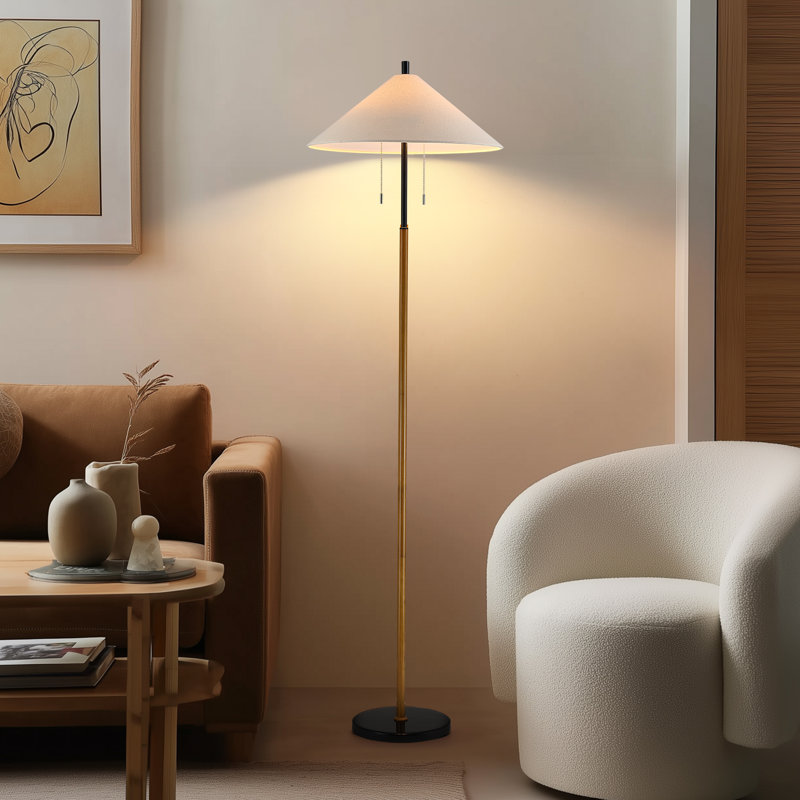 Lampe sur pied moderne 68 "à 2 lumières avec base en marbre