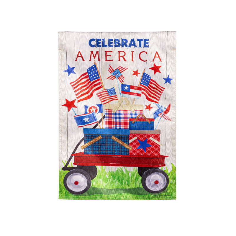 Drapeau rétro de jardin moiré wagon patriotique