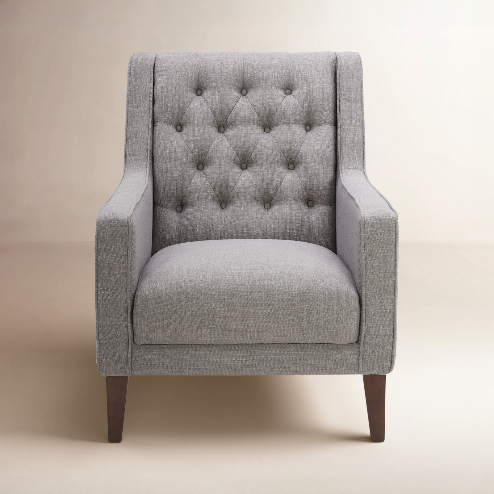 Binu Linen Wingback Chair, Flint Gray Polyester