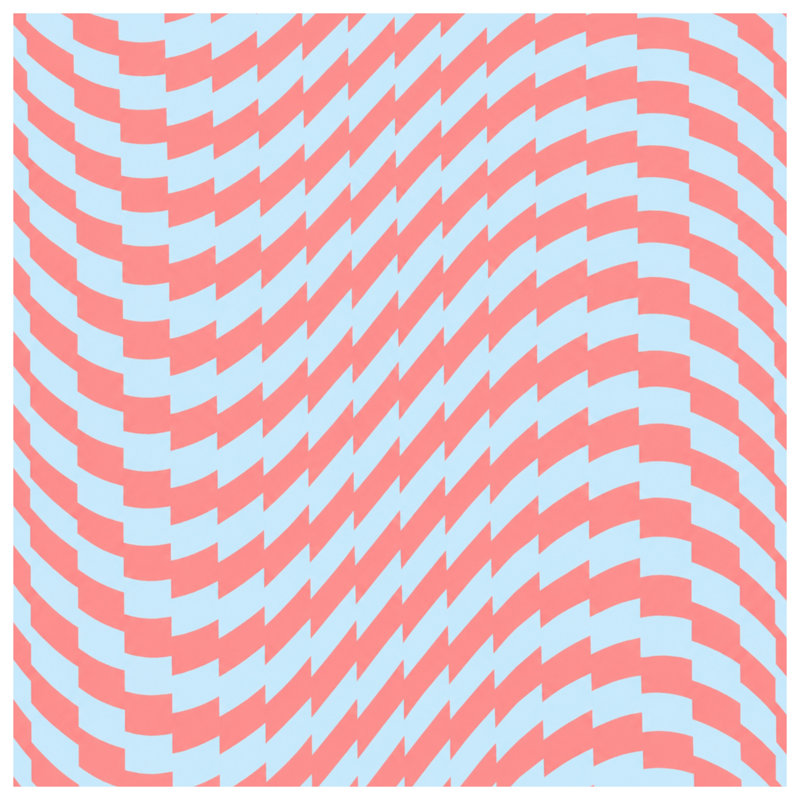 Édredon en zigzag rouge et bleu, Lit simple