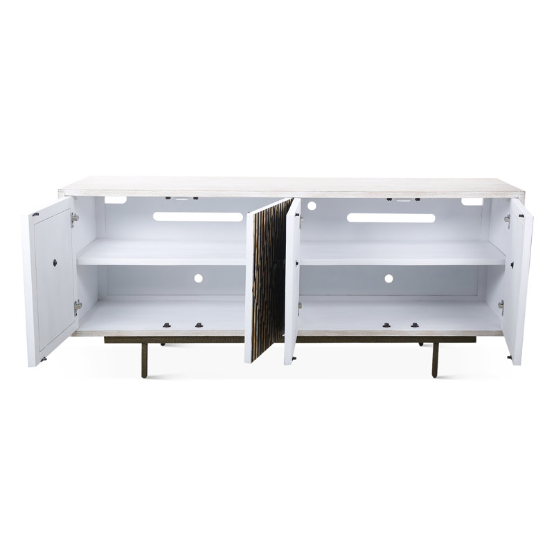 Alexandria 72" Sideboard with Bone, Horn, Wood Inlay on Metal Base