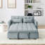 Canapé-lit polyvalent pliable de 54,33 pouces en 3 longueurs, canapé-lit moderne en velours, dossier réglable (gris clair)