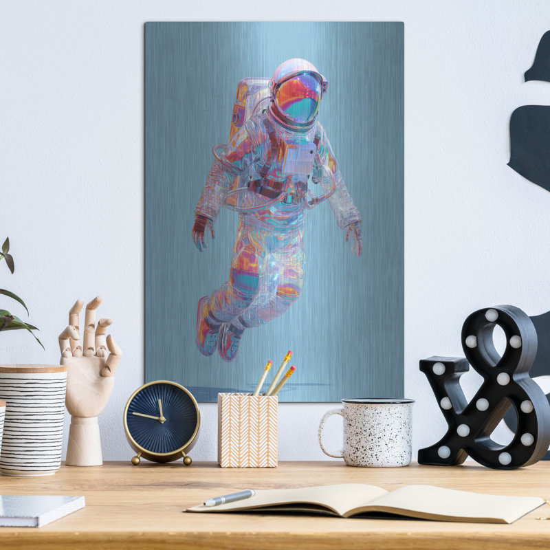 Art mural en métal luxueux «Voyager» par Ann Klee, 12 po x 16 po