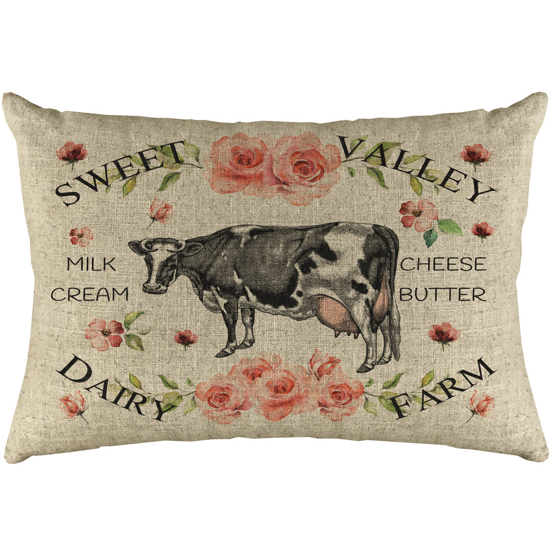  Dairy Farm Linen Lumbar Pillow TheWatsonShop