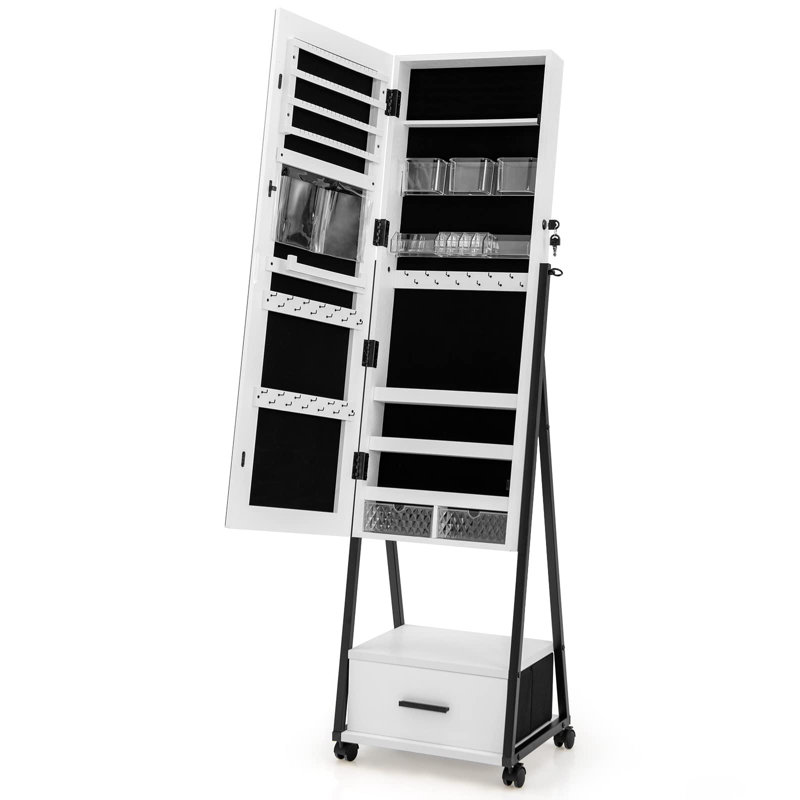 Janmarcos Wall Jewelry Armoire, White