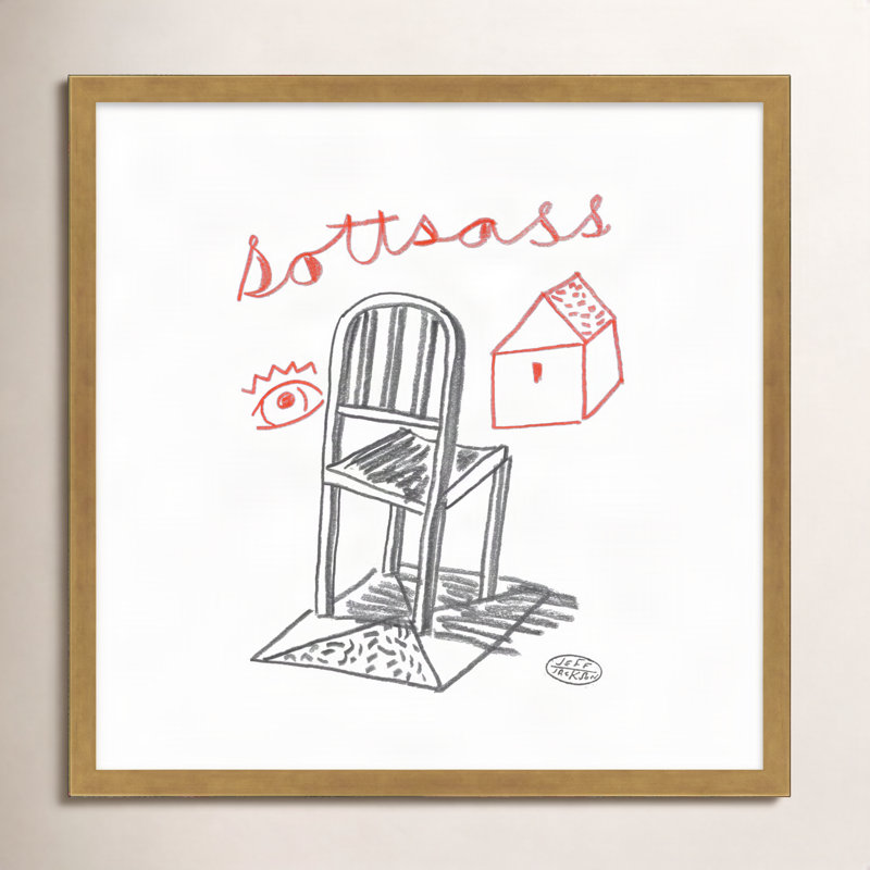 Chairs Sottsass Print by Jeff Jackson, 20" W x 20" H, Gold Single Picture Framed Paper