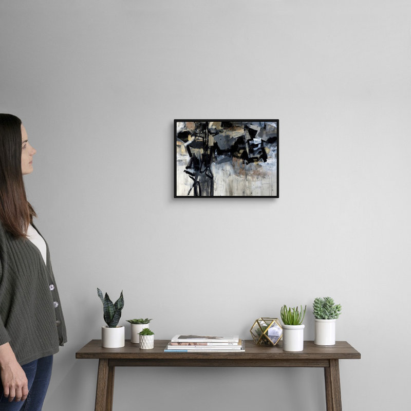 «Structured Steel» par Jodi Maas, reproduction d'art sur toile, Cadre flottant noir, H 14 po x l 18 po x P 1,75 po