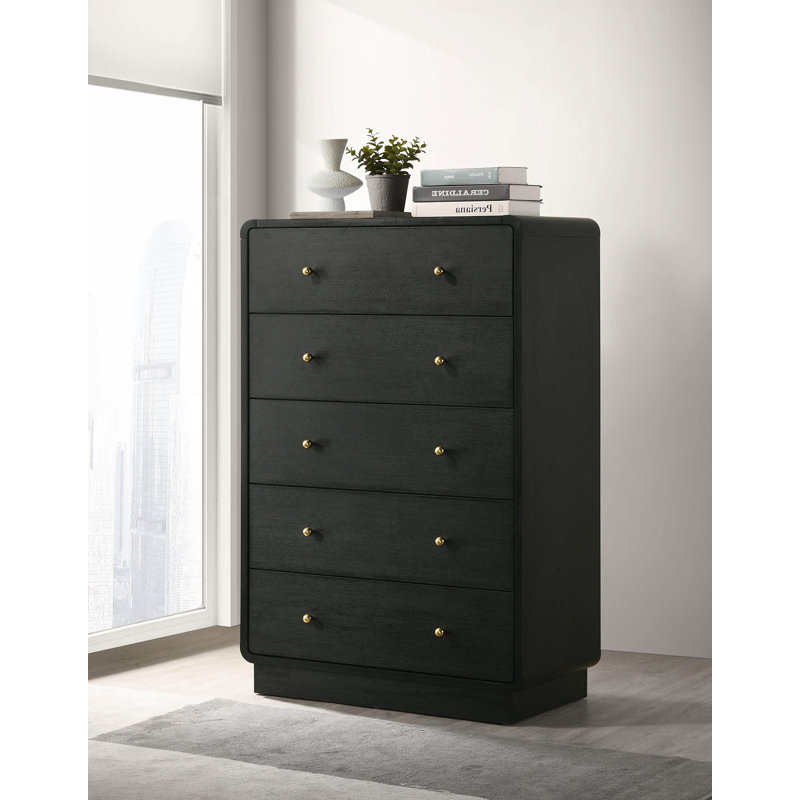 Commode 5 tiroirs noire