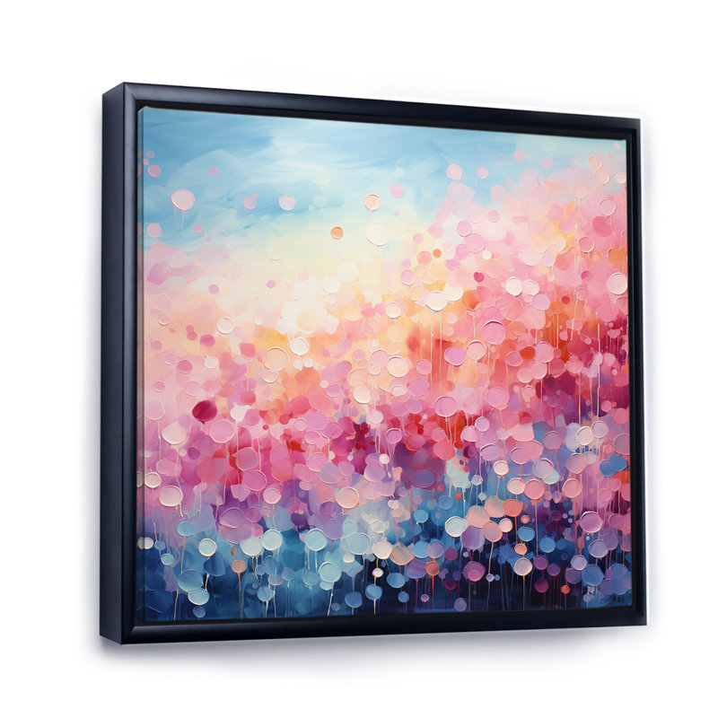 Cotton Candy I - Abstract Wallsapes Art, art mural, Cadre flottant noir, 44" H x 44" W