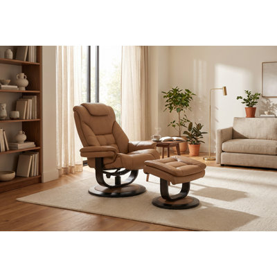 Oslo Antelope Euro Recliner w/ Ottoman