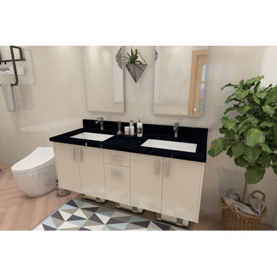 Lindsborg 61" Wall Mounted Double Bathroom Vanity Base, Ready to Install