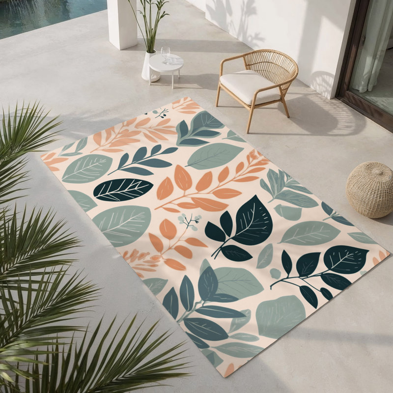 Tapis intérieur et extérieur Garden Echoes, Rectangle 9 pi x 12 pi