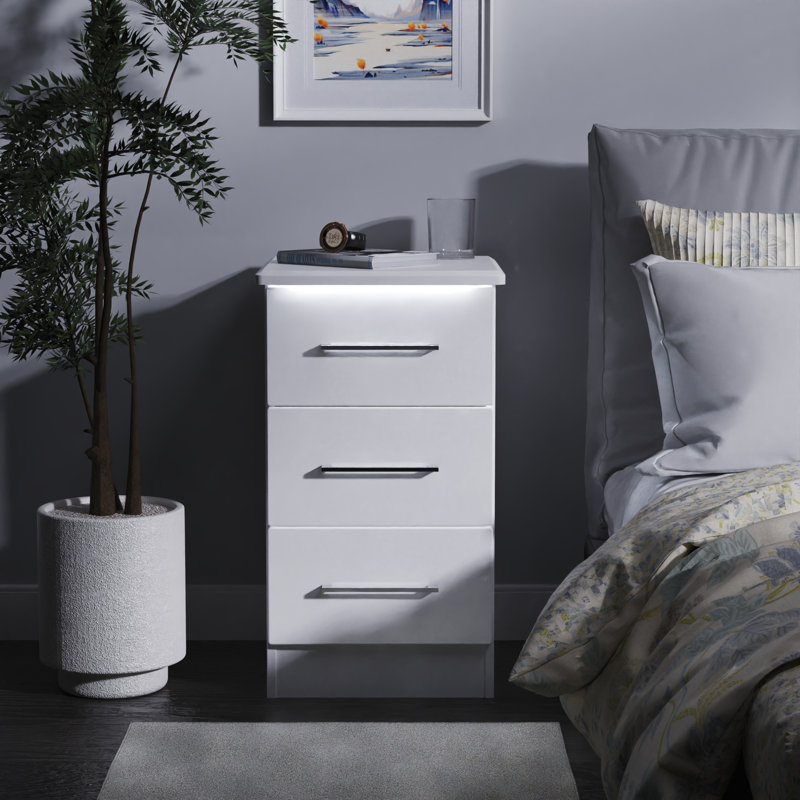 Cenie 40 cm W Bedside Table, White