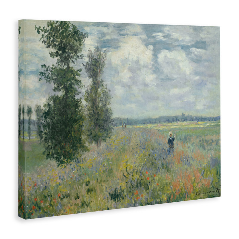 Art classique sur toile, "Classic Poppy Field Near Argenteuil" par one1000paintings, H 36 po x l 48 po